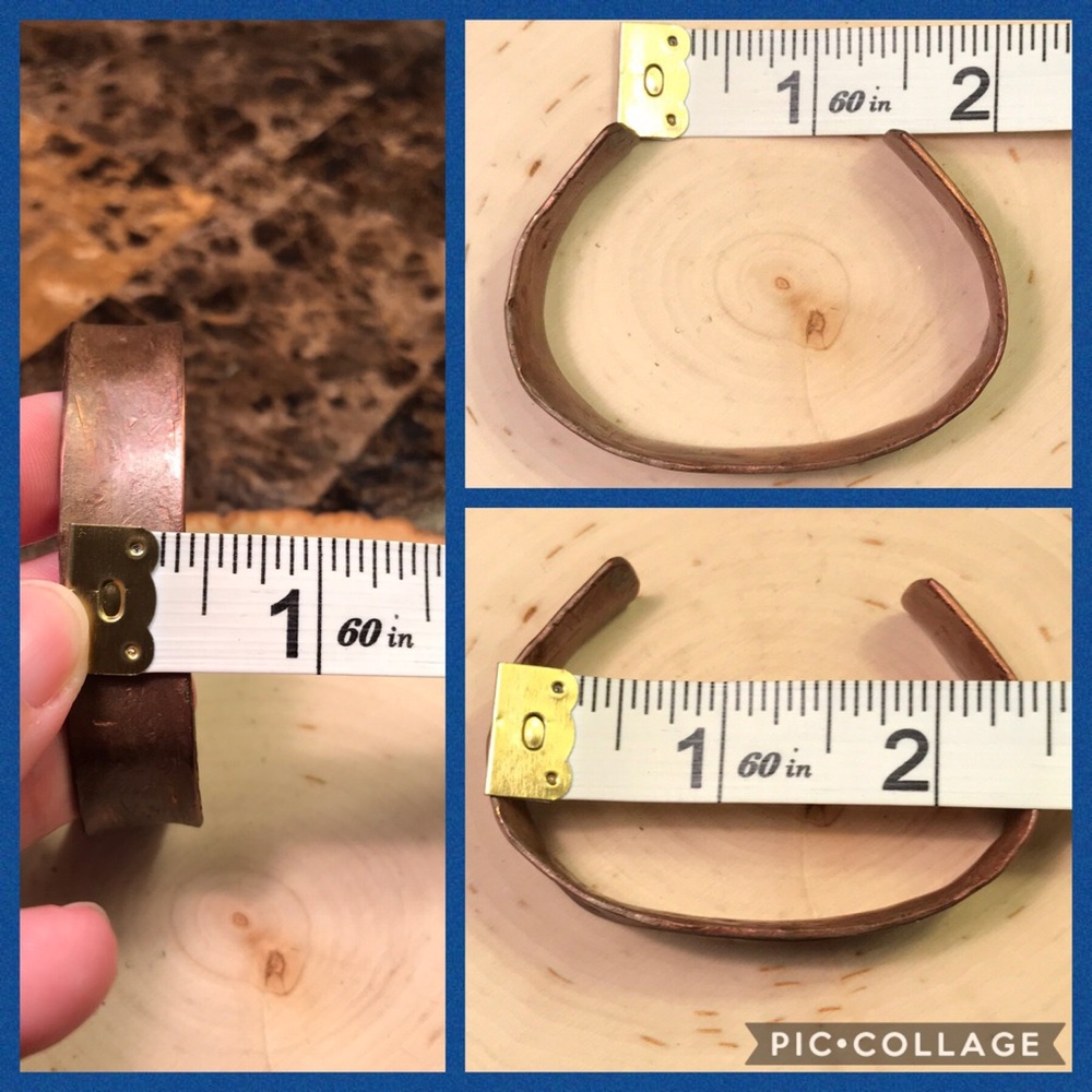 Handmade Copper Bracelet cuff bracelet small/med - Picture 3 of 8